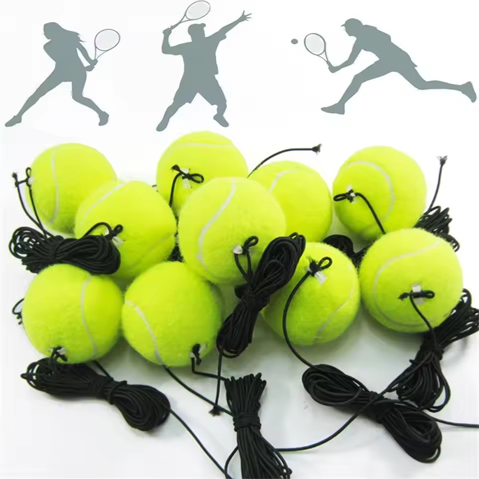 Badminton Smash - プロのテニストレーニングパートナー リバウンド練習ボール 4m弾性犬用ボール付き 屋外トレーニング スポーツ競技用