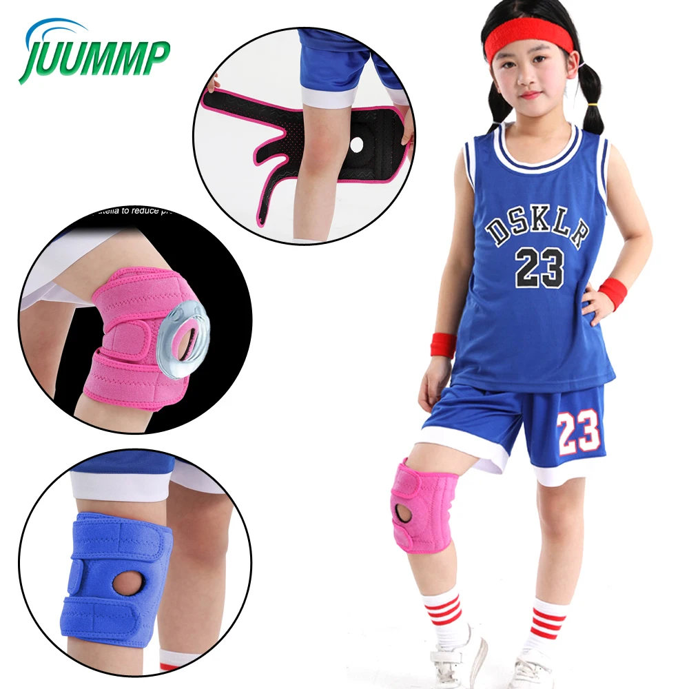 Knee Brace Badminton - 1個の子供用ネオプレンニーブレース、調節可能なストラップ付きオープンパテラスタビライザー膝パッド関節炎、acl、バスケットボールのサポート