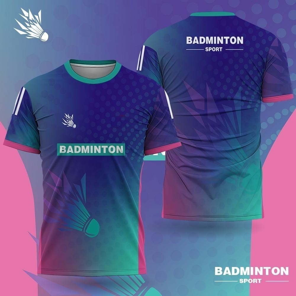 Badminton Aesthetic - メンズバドミントンウェア グラデーション 3D プリント バドミントン Tシャツ