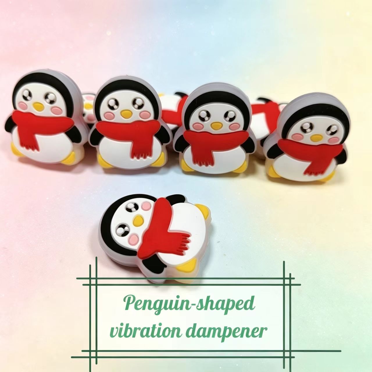 Racket Vibration Dampener - テニス、バドミントン、スカッシュラケット用の新しいペンギン型シリコン振動緩和材