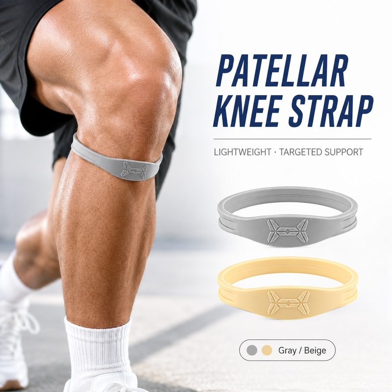 Knee Brace Badminton - 膝蓋骨サポートストラップ（圧力パッド付き）弾性スポーツ膝サポートバンド（ランニング、バスケットボール、ハイキング、フィットネス用）