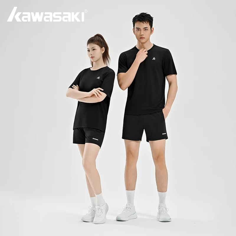 Badminton Aesthetic - Kawasaki 男性カップルバドミントンセット半袖ショーツスーツ夏速乾性通気性スポーツランニングフィットネス Tシャツショーツ