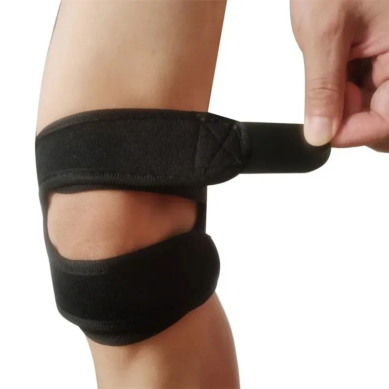 Knee Brace Badminton - 1PC 加圧膝ラップスリーブサポート包帯パッド弾性ブレース膝穴膝パッド安全バスケットボールテニスサイクリング膝パッド