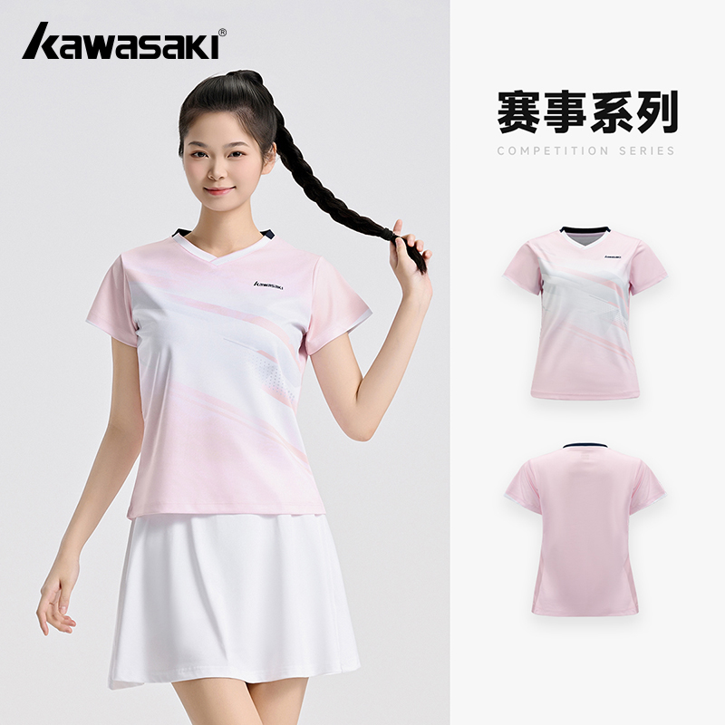 Badminton Aesthetic - Kawasaki オリジナル女性のバドミントンシャツスポーツ通気性汗吸収夏バドミントン Tシャツチームランニングエクササイズ Tシャツ