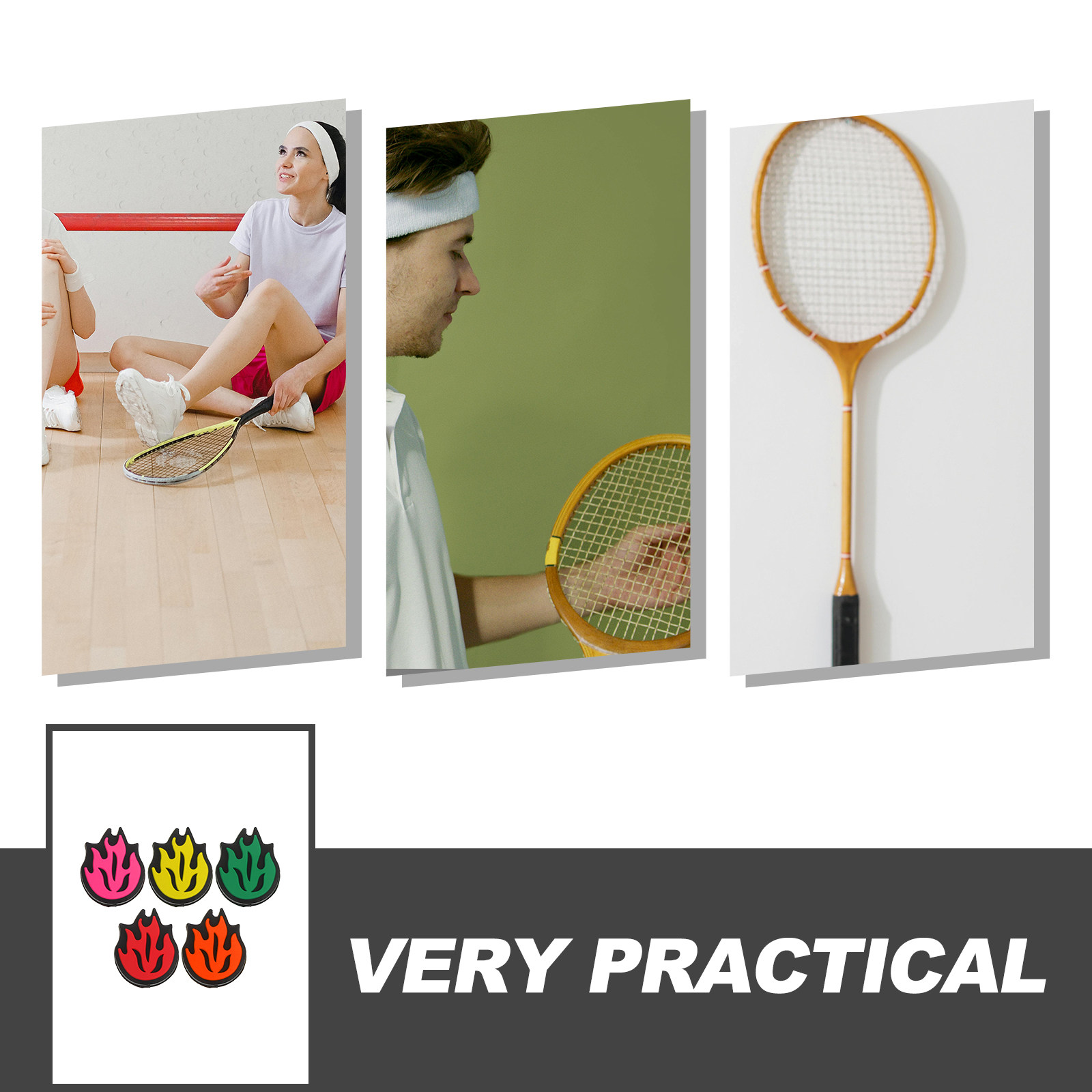 5個入りテニスラケット振動止めシリコンショックアブソーバー  - Racket Vibration Dampener のレビューと価格