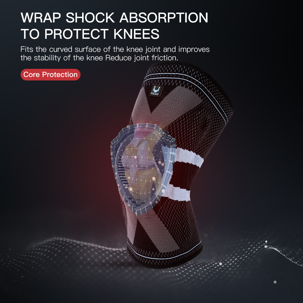 Vilico フィットネス膝パッドシリコンパッド入り膝蓋骨ブ - Knee Brace Badminton のレビューと価格