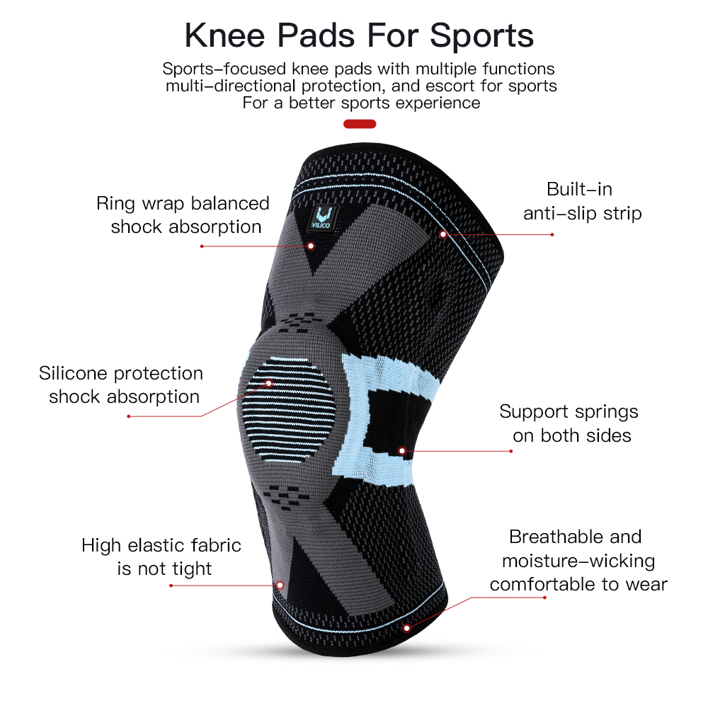 Vilico フィットネス膝パッドシリコンパッド入り膝蓋骨ブ - Knee Brace Badminton のレビューと価格